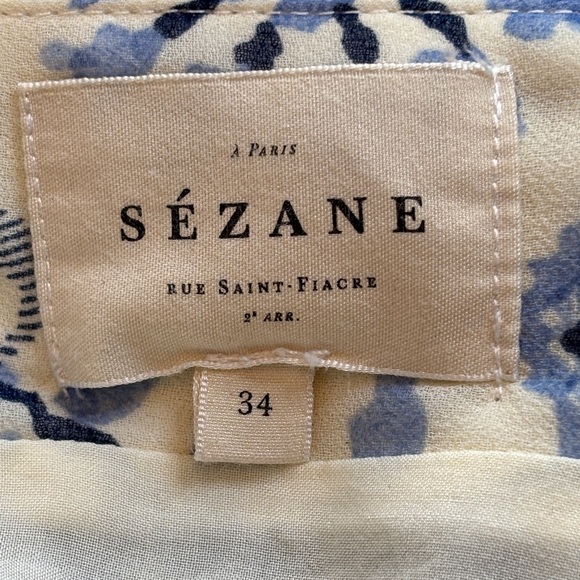 Sézane Dune Pleated Skirt in Alcazar Blue Floral Size 34/2 - Picture 5 of 14